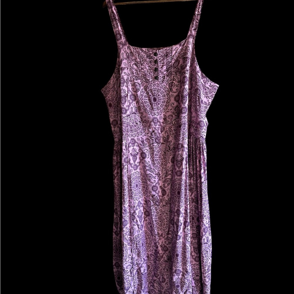 Denim 24/7 Lavender/Purple Maxi Tank Dress 32W, Length shoulder to bottom 56”